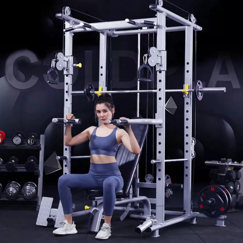 Heavy Duty Strength Trainer Power Cage Weights Workout - GilloServ