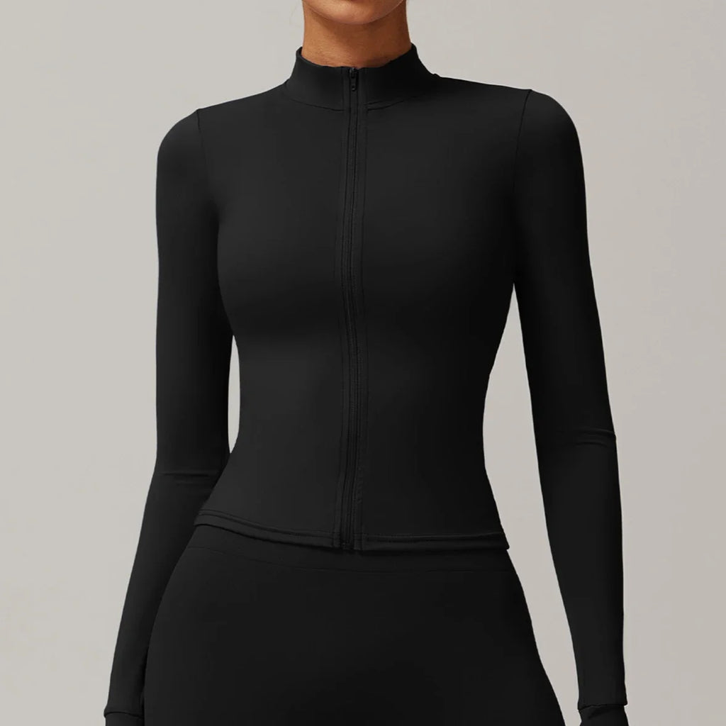 2025 Yoga Top Coat Solid Color Women's Sports Wear Long Sleeve - GilloServ