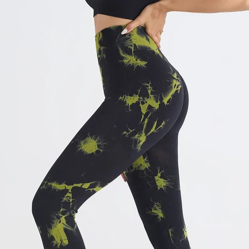 Women's High-Waisted Tie-Dye Yoga Leggings - Hip-Lifting Fitness Pants - GilloServ