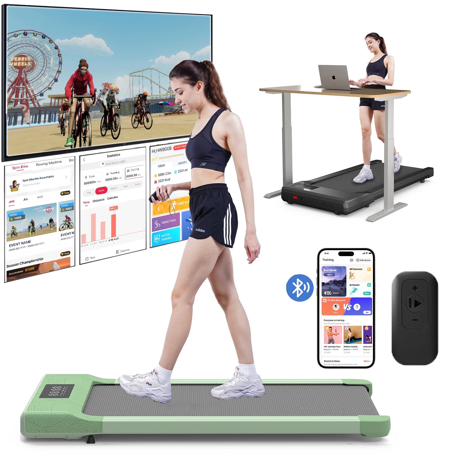 Promoation Walking Treadmill 2.5HP 1-6km/h Speed Anti-Slip Shock Absorption Portable Treadmill for Home Office Exercise Machine - GilloServ