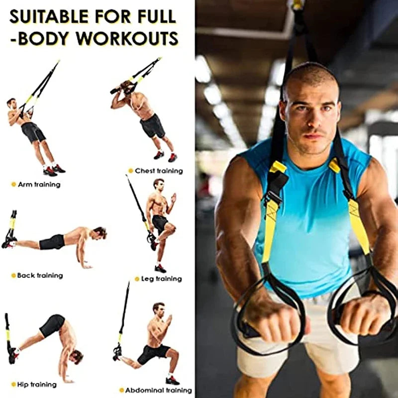 Hanging Training Strap Adjustable Fitness Band Chest Exercise Strap Pull Rope Resistance Band Set Home Gym Exercise Equipment - GilloServ