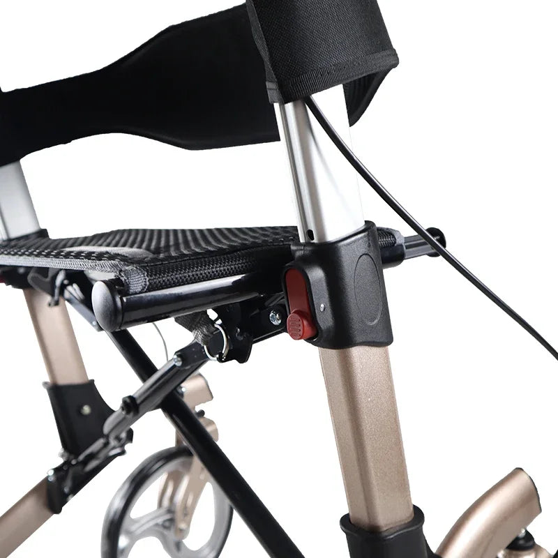 Wholesale Easy Folding Senior Walker with Padded Backrest, Lightweight Mobility Walking Aid for Adult Elderly - GilloServ