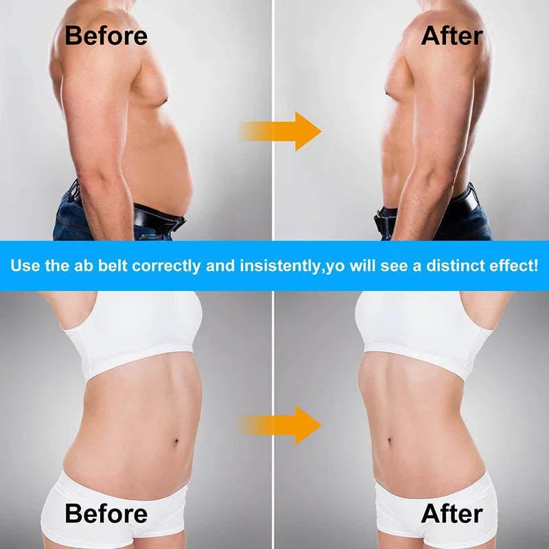 Smart EMS Ab Belt, Core Trainer with Fat Burn Tracking, Gel-Free Waist Trimmer for Gym/Home, Men & Women Weight Loss Solution - GilloServ