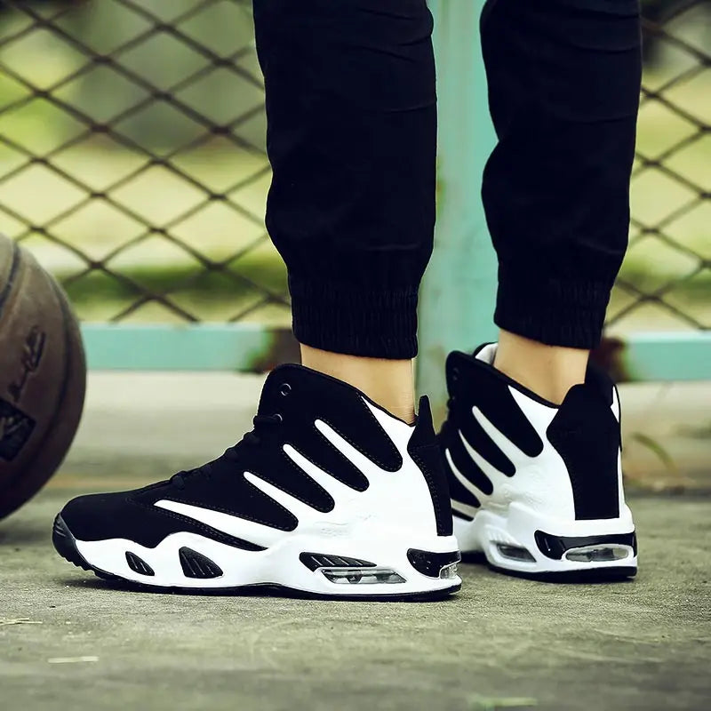 Large Size PU Leather Sports Shoes for Men High Top Sneakers - GilloServ