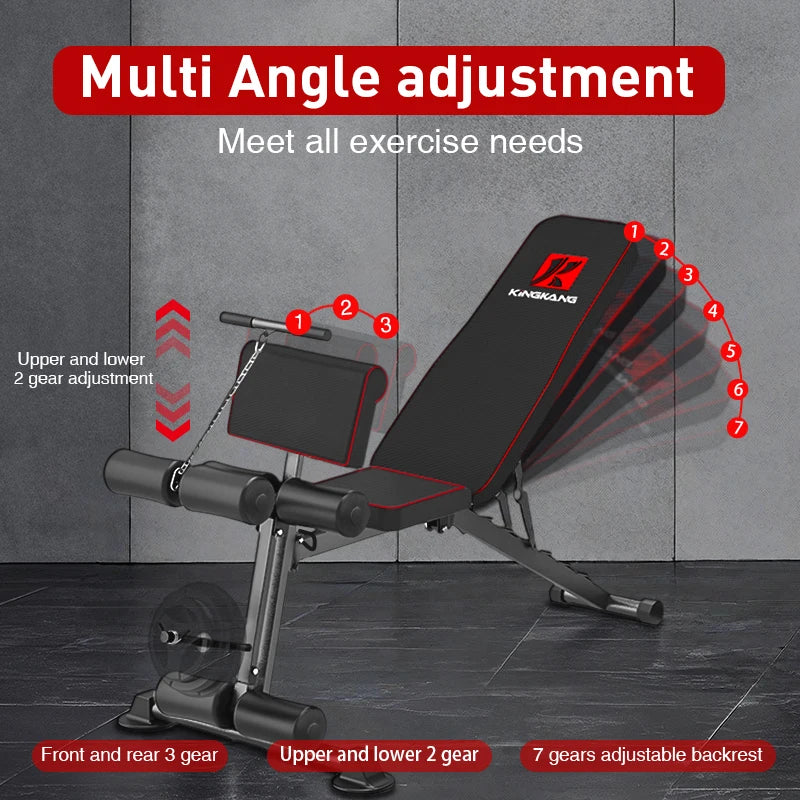Multi-functional dumbbell bench and push rack combination, adjustable weight bench - GilloServ