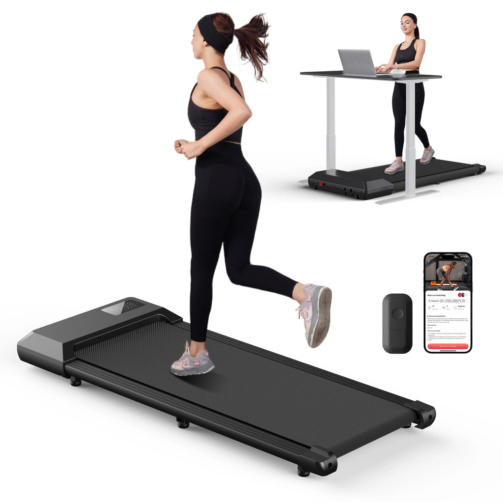 Smart Under Desk Treadmill for Home Office,Treadmill with APP&Remote Control, LCD Screen, Quiet Walking Jogging Exercise Machine - GilloServ