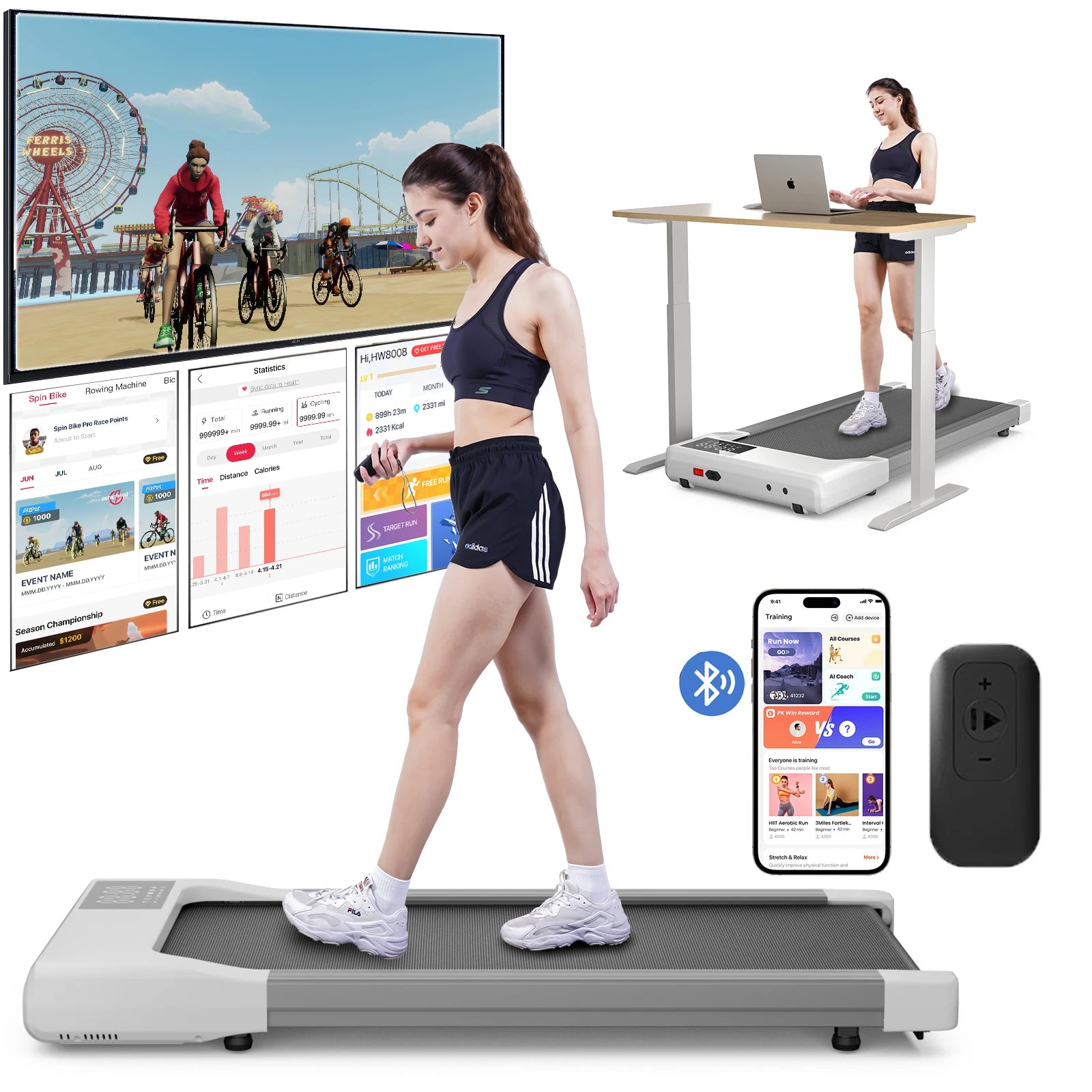 Promoation Walking Treadmill 2.5HP 1-6km/h Speed Anti-Slip Shock Absorption Portable Treadmill for Home Office Exercise Machine - GilloServ
