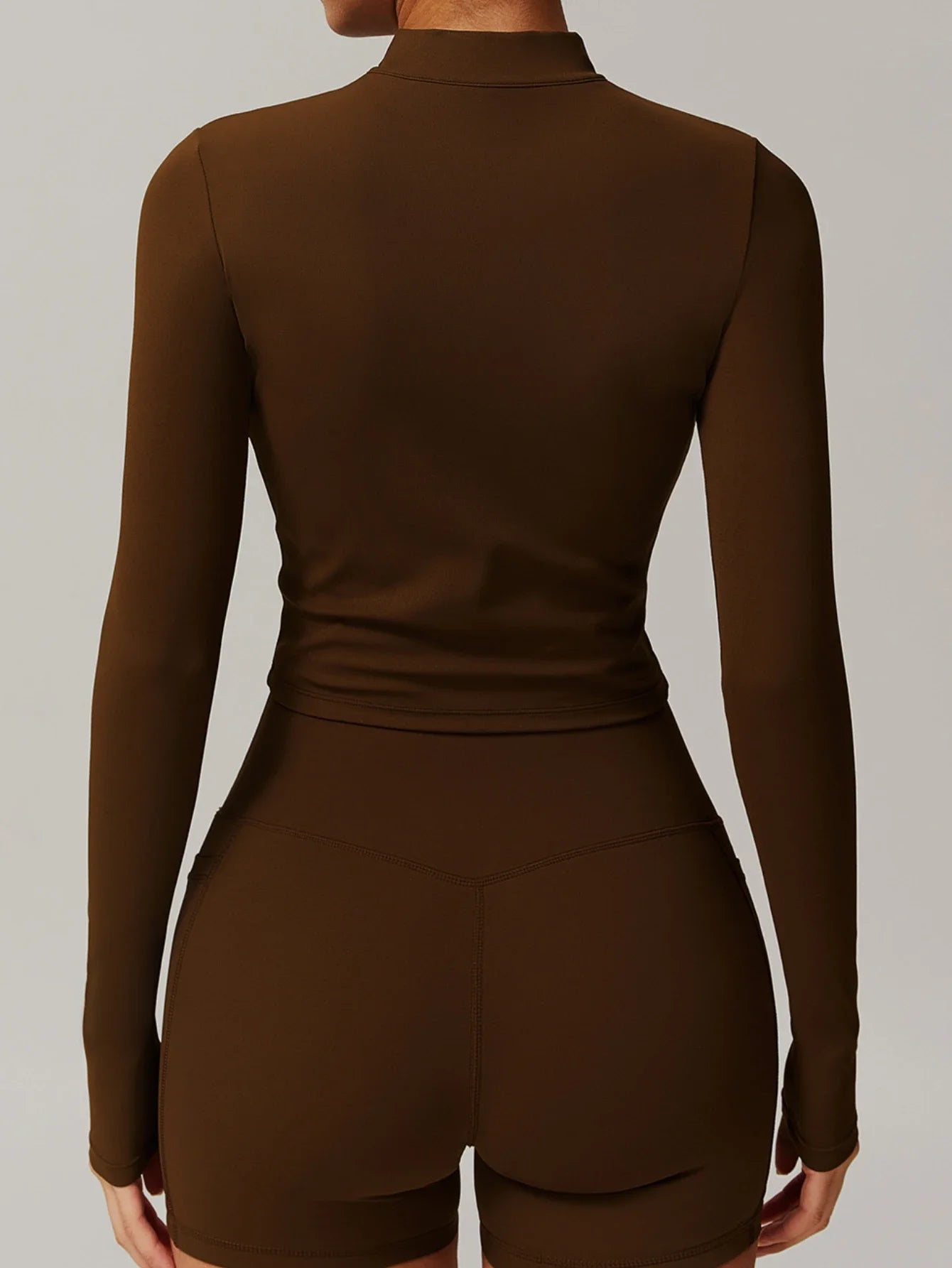 Yoga Coat Top Solid Color Women's Sports Wear Long Sleeve Thickened Warm Half High Collar Zipper Fitness Wear Gym 2025 New - GilloServ