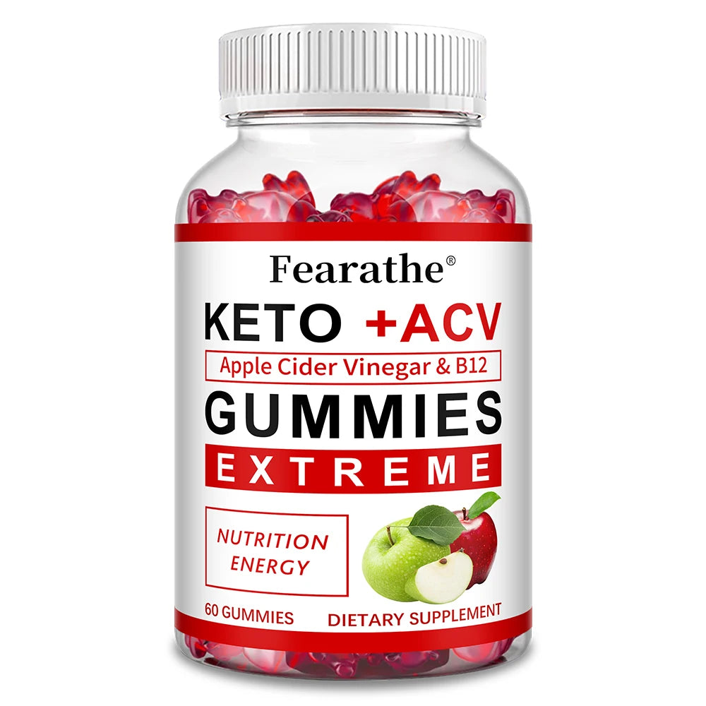 Fearathe Slimming Keto Apple Cider Vinegar Gummies Supplement Weight Loss, Reduces Anxiety & Stress Boost Immune System - GilloServ