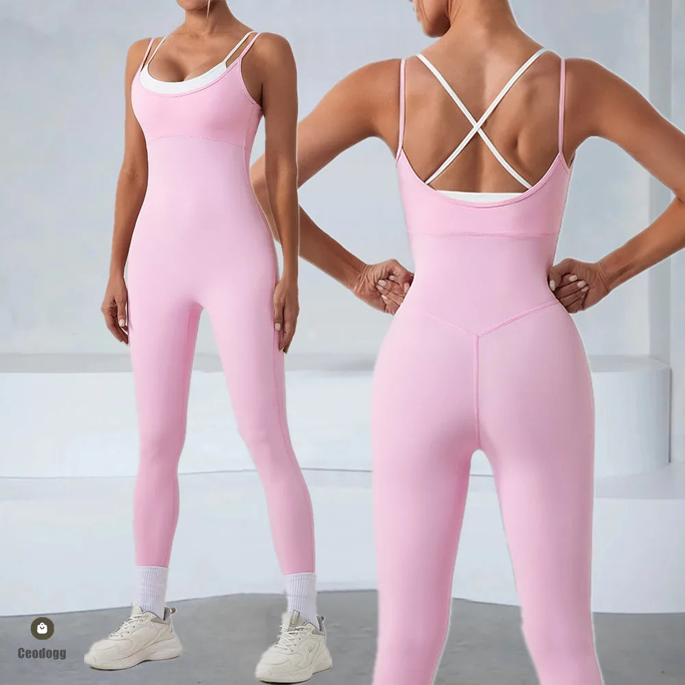 Women Clothes Yoga Set One Piece Jumpsuits Fitness - GilloServ
