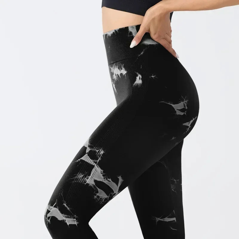 Women's High-Waisted Tie-Dye Yoga Leggings - Hip-Lifting Fitness Pants - GilloServ