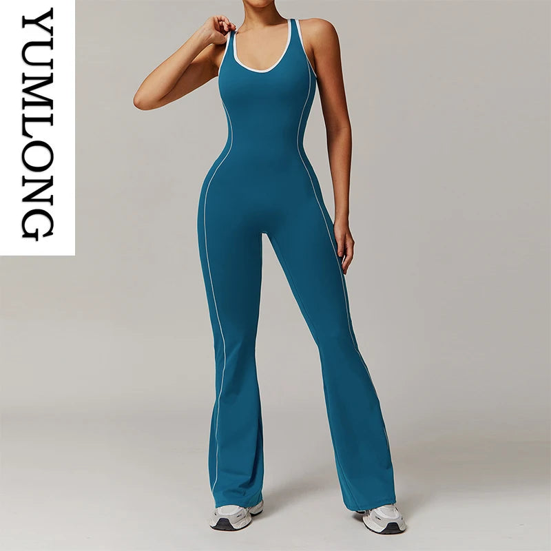 Women Backless Yoga Jumpsuit Sleeveless - GilloServ
