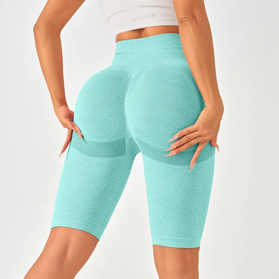 Women Sports Leggings Sportswear Seamless Yoga Shorts w/Tummy Control - GilloServ