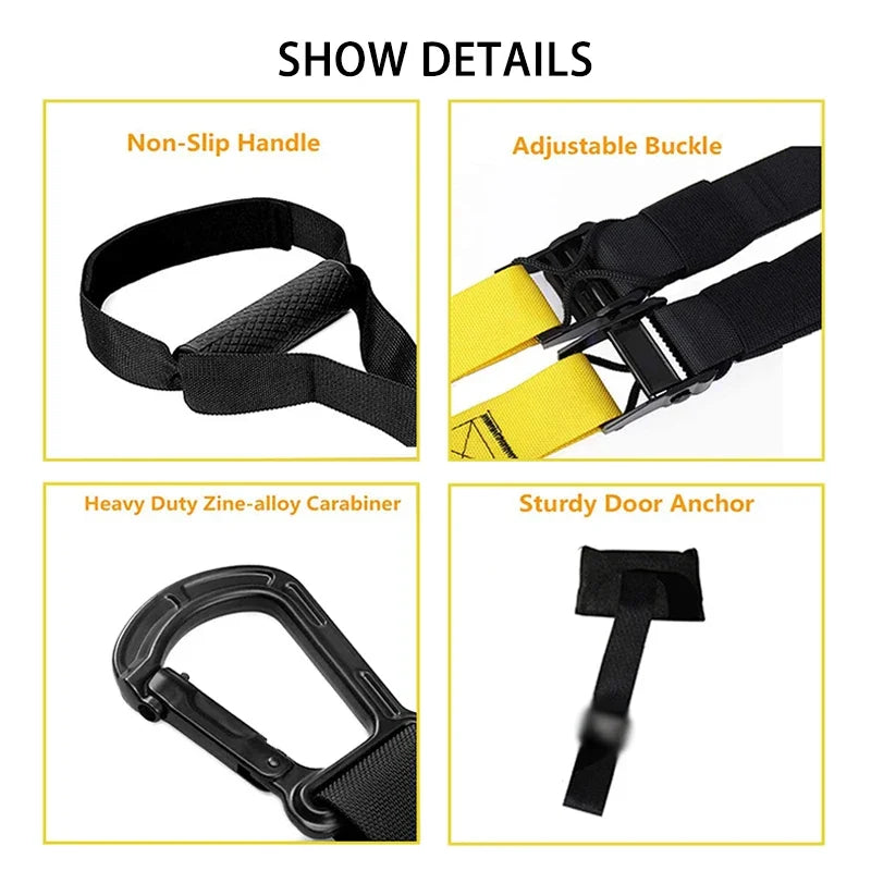 Hanging Training Strap Adjustable Fitness Band Chest Exercise Strap Pull Rope Resistance Band Set Home Gym Exercise Equipment - GilloServ