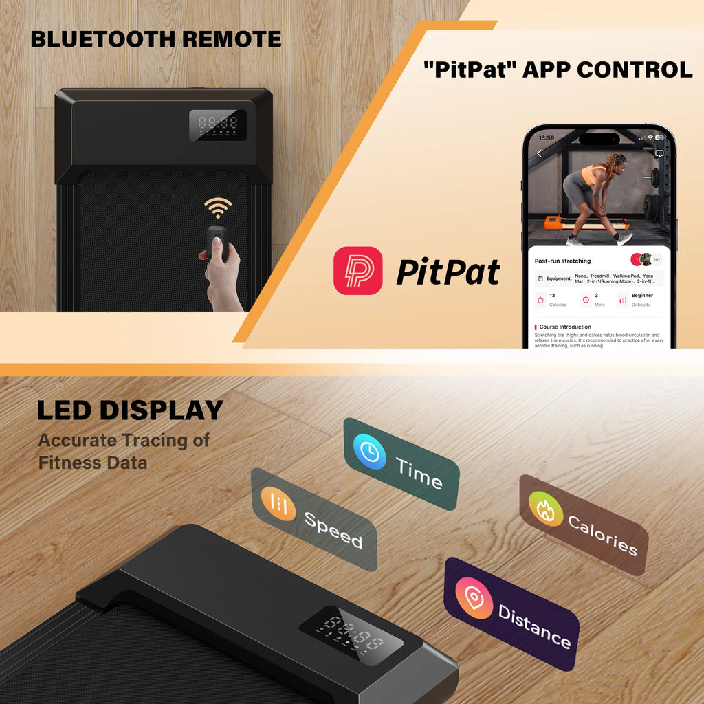 Smart Under Desk Treadmill for Home Office,Treadmill with APP&Remote Control, LCD Screen, Quiet Walking Jogging Exercise Machine - GilloServ