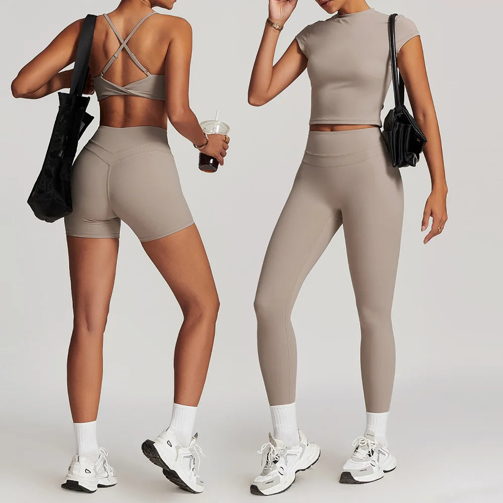 Yoga Sets Sports 2 Piece Women Plus Size Gym Clothes Seamless Fitness - GilloServ