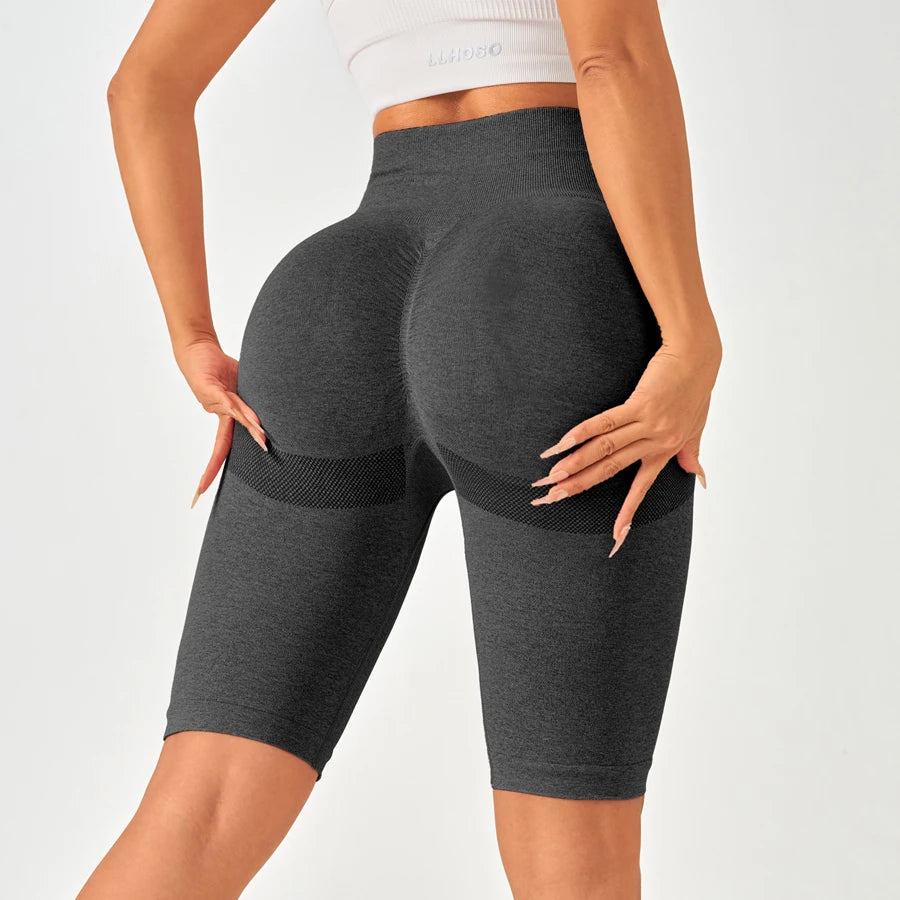 Women Sports Leggings Sportswear Seamless Yoga Shorts w/Tummy Control - GilloServ