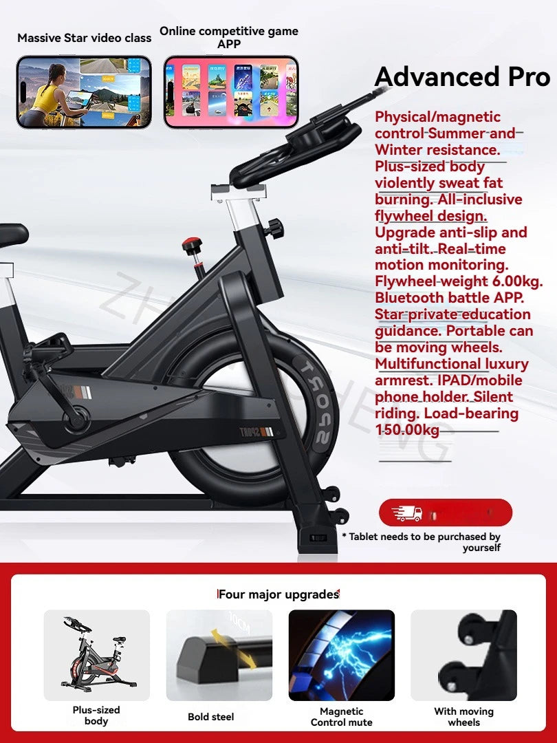 Spinning Bike Household Quiet Indoor Exercise Bike Gym Special Aerobic Weight Loss Equipment - GilloServ