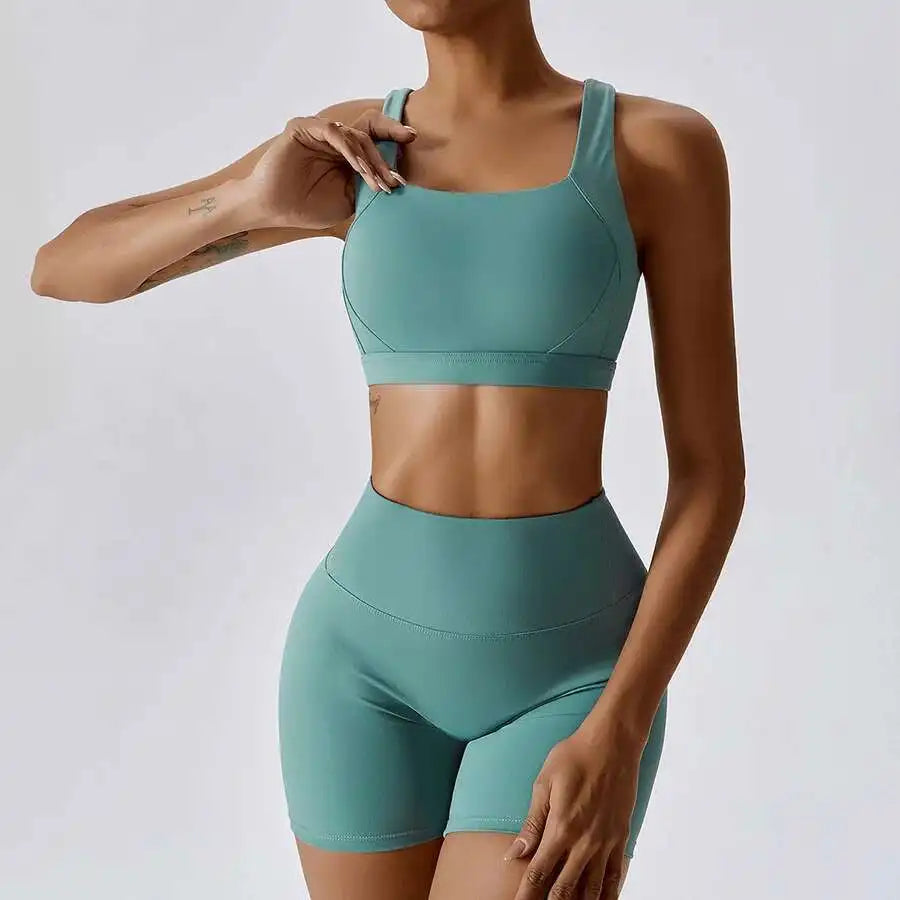 Yoga Set 2 PCS Women Tracksuits Workout Sportswear Gym Fitness - GilloServ