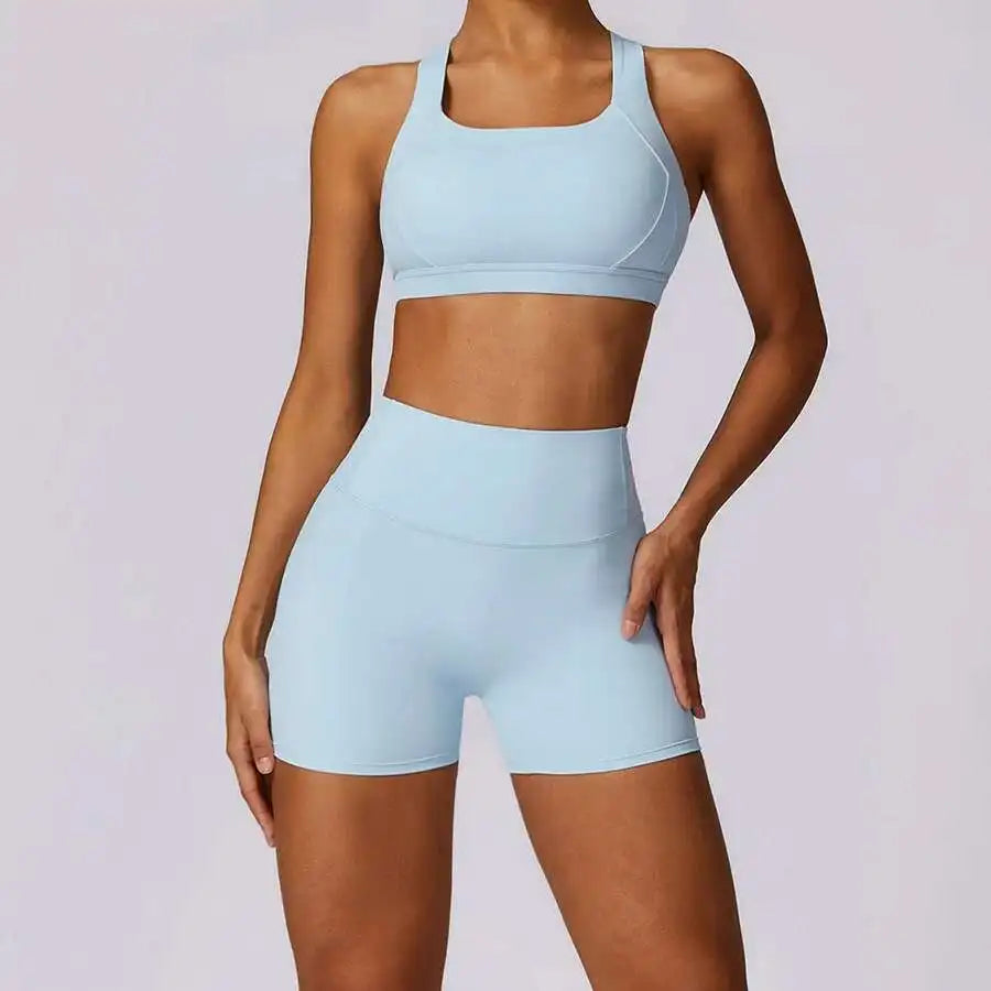 Yoga Set 2 PCS Women Tracksuits Workout Sportswear Gym Fitness - GilloServ