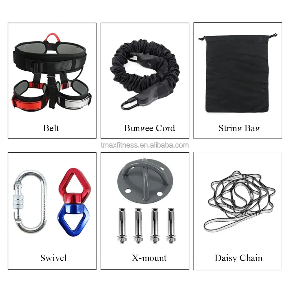 Aerial Yoga Cord Kit Pilates Elastic Suspension Sling Trainer// Yoga Bungee Dance Jumping Rope - GilloServ
