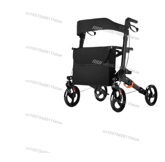 Portable Assistive Walking Support Rollator，Foldable Walker with Seat & Adjustable Height - GilloServ