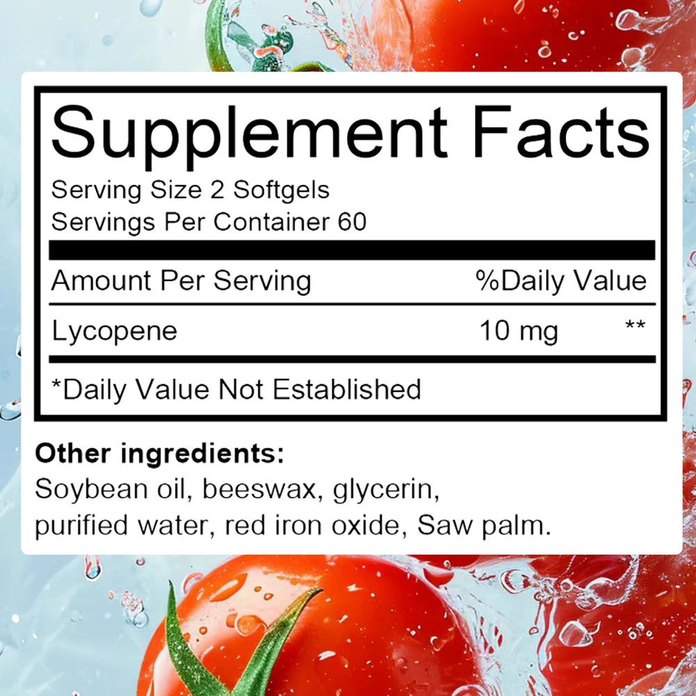 Lycopene Capsules - Prostate Health, Urinary Tract Health, Enhance Immunity,Tomato Extract,Gluten-Free - GilloServ