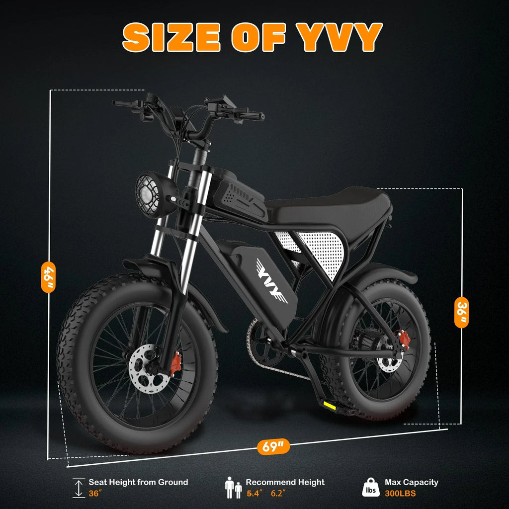 Electric Bike for Adults 1500W 33MPH 48V 20Ah Removable Battery 20" All Terrain for Mountains Sand - GilloServ