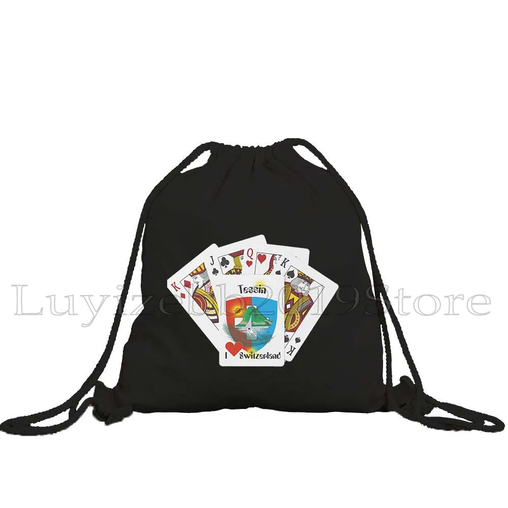 Zurich Switzerland Map Flag Swiss Girl Drawstring Bag - GilloServ