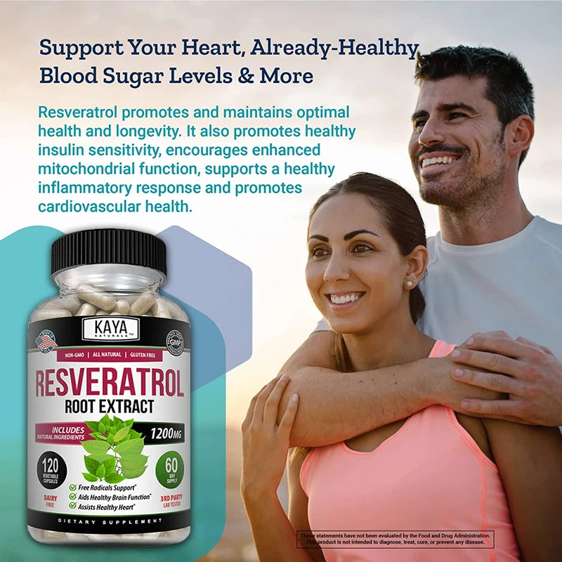 Resveratrol Capsules - Antioxidant Supplement To Support Circulatory Health and Overall Wellness,Promotes Cardiovascular Support - GilloServ