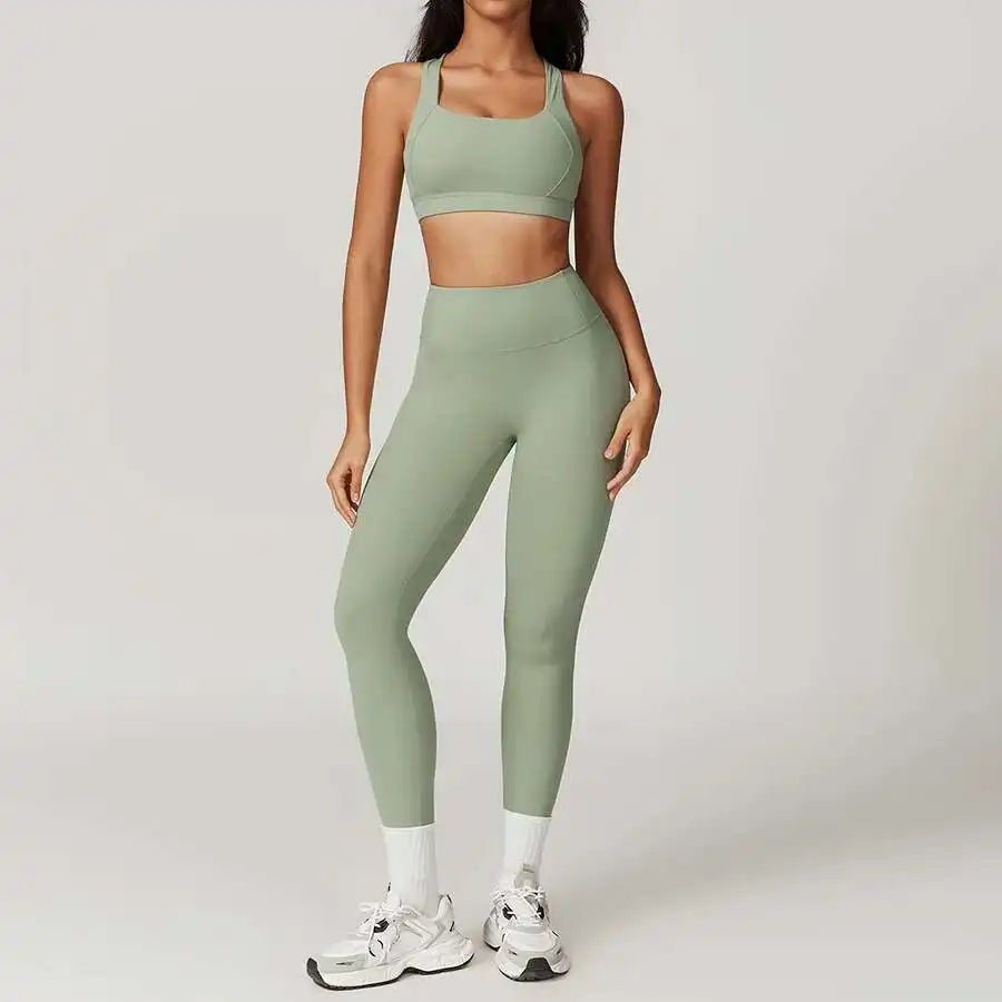 Yoga Set 2 PCS Women Tracksuits Workout Sportswear Gym Fitness - GilloServ