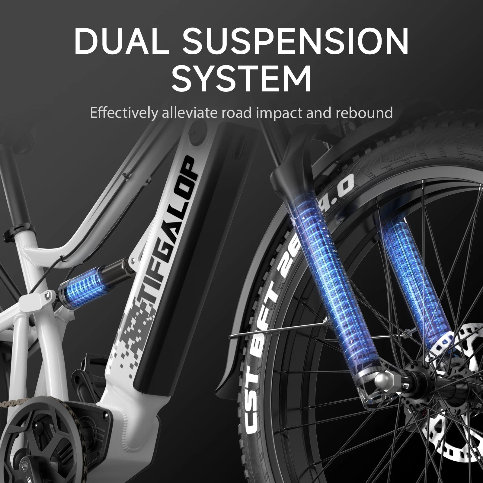 NEW RIDE Electric Bicycle Motor 750w Battery/ 52V//19AH/// Hydraulic Brake// Electric Bike26 inch Fat Tire - GilloServ