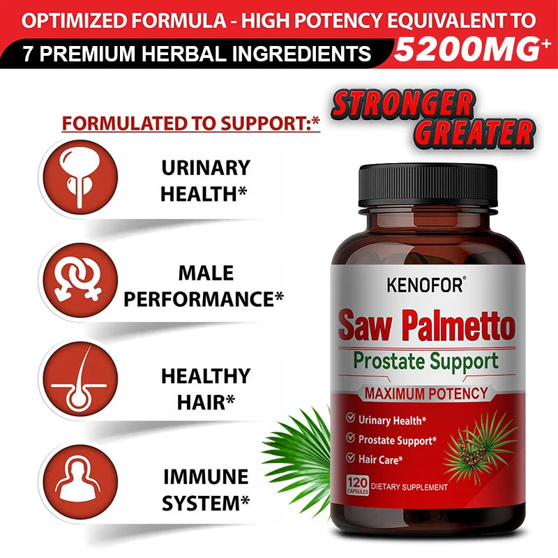 KENOFOR Saw Palmetto Extract Supplement - Supports Good Sleep, Prostate and Urinary Tract Health, Promotes Hair Growth - GilloServ
