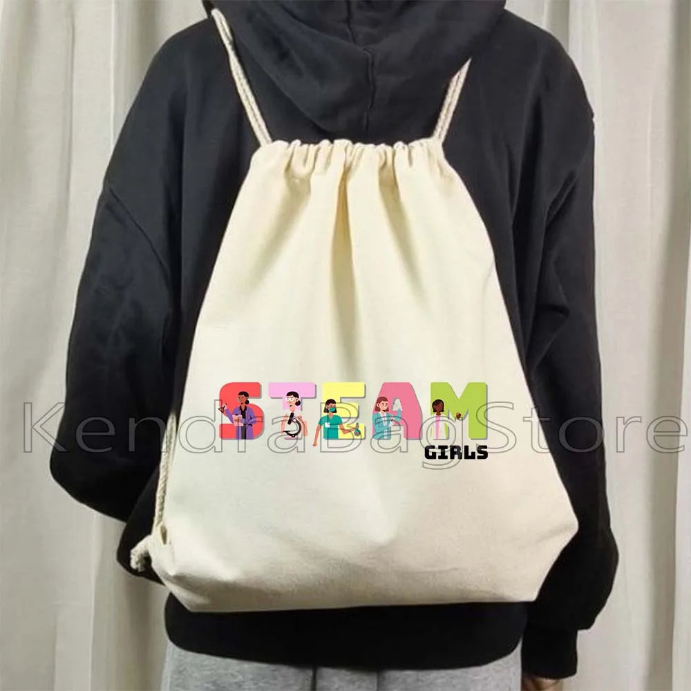 Fashion Spice Girls Print Canvas Drawstring Bags Soccer Backpack Gym - GilloServ