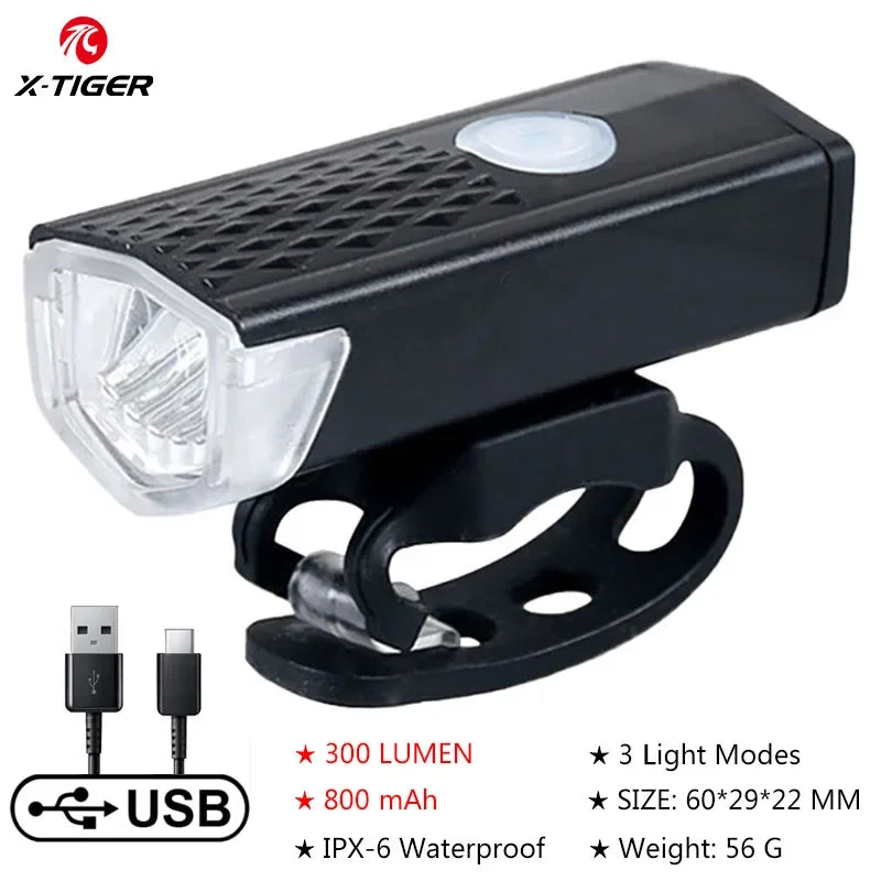Bicycle headlight IPX6 waterproof cycling bike light USB rechargeable mini portable torch night light illumination light