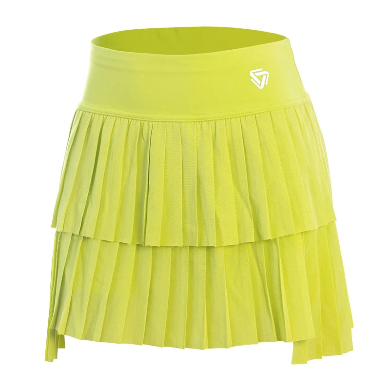 Women High Waist Double Layer Pleated Skirt Sports Golf Tennis Skirts - GilloServ
