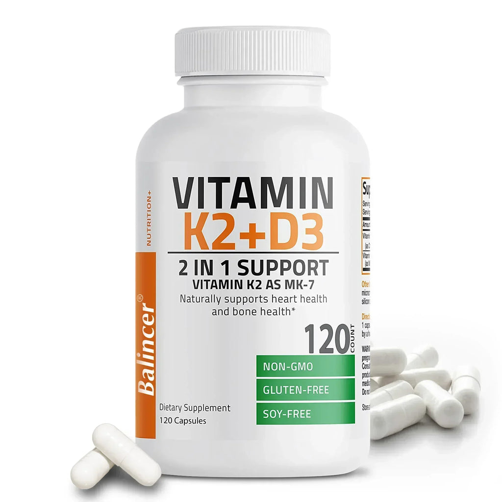 Vitamin D3K2 Capsules 5,000IU - Support Teeth Bone Heart Health Joint Health,Dietary Supplement,Non-GMO - GilloServ