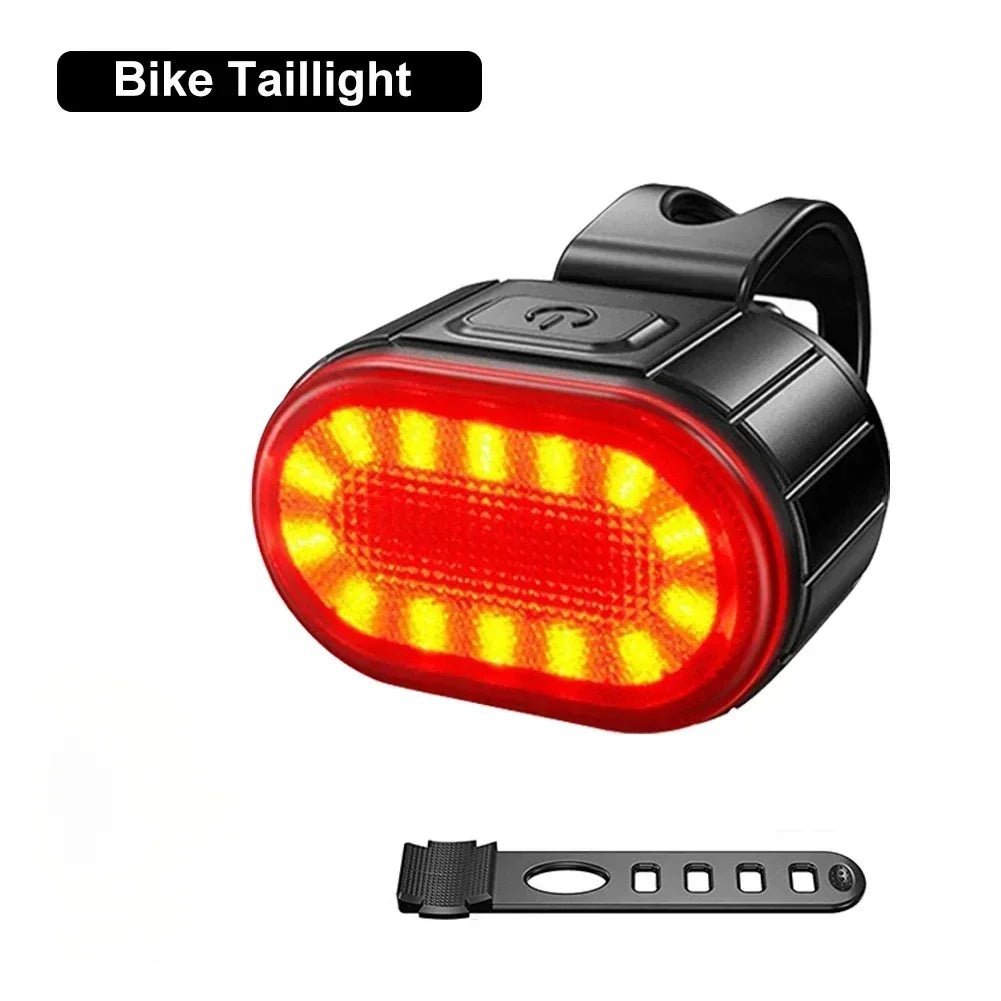 Front Rear Bike Lights Rechargeable Bicycle Cycling USB Flashlight - GilloServ
