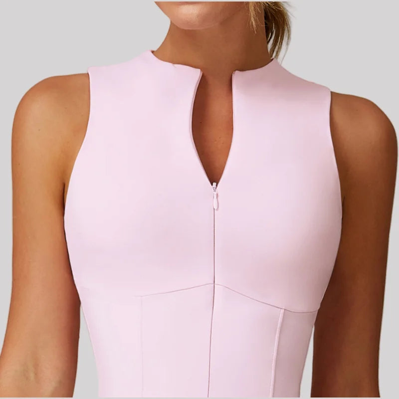 Tennis Skirt Sports Fitness Stand-up Collar Anti-light Golf Badminton Casual Fitness Workout Clothing Gym Yoga Suit for Women - GilloServ