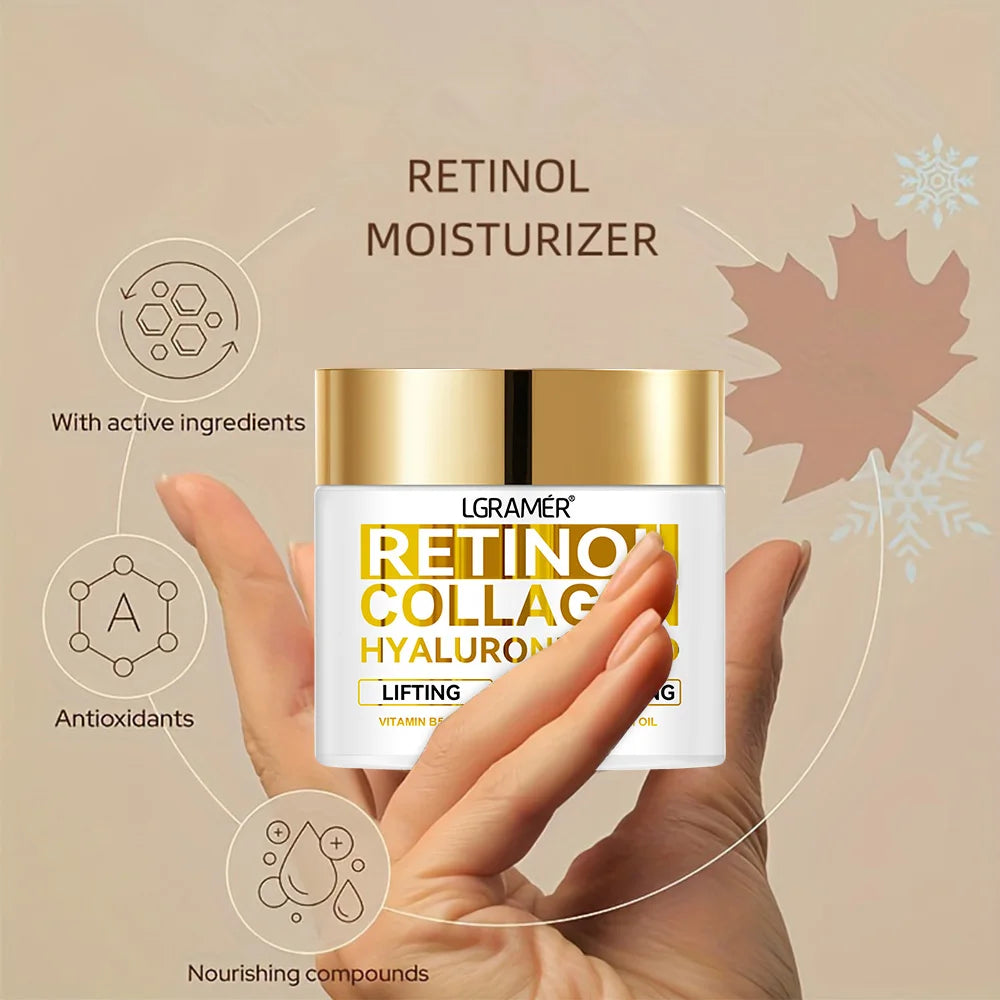 Retinol Face Cream Moisturizing Wrinkle Remover Collagen Hyaluronic Acid Creams Skin Care Cosmetic for Women&Men - GilloServ