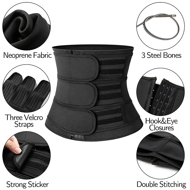 Mens Waist Trainer Corsets Fitness Trimmer Belt// Slimming Body Shaper Weight Loss Sauna Sweat Girdle Workout Fat Burner Fajas - GilloServ