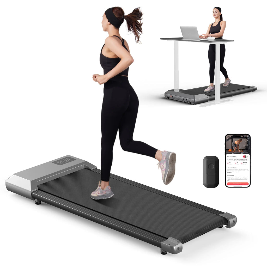 Smart Under Desk Treadmill for Home Office,Treadmill with APP&Remote Control, LCD Screen, Quiet Walking Jogging Exercise Machine - GilloServ
