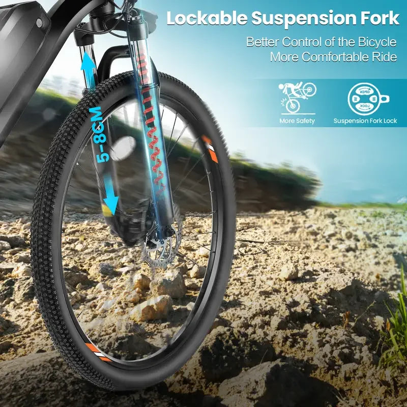 26" Electric Motorcycles Mountain Bike for Adults, 500W Motor 36V 48V Battery Electric Bicycle - GilloServ