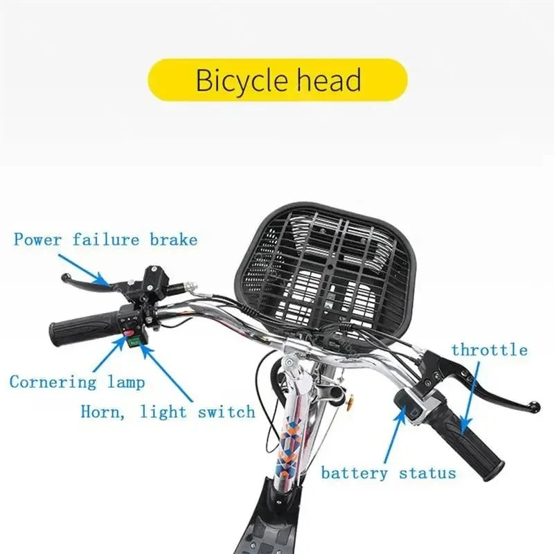 Adult Electric Bicycle 18 Inch 350W 48V 80KM, Two Wheel Electric Bikes With Cruise Control System. - GilloServ