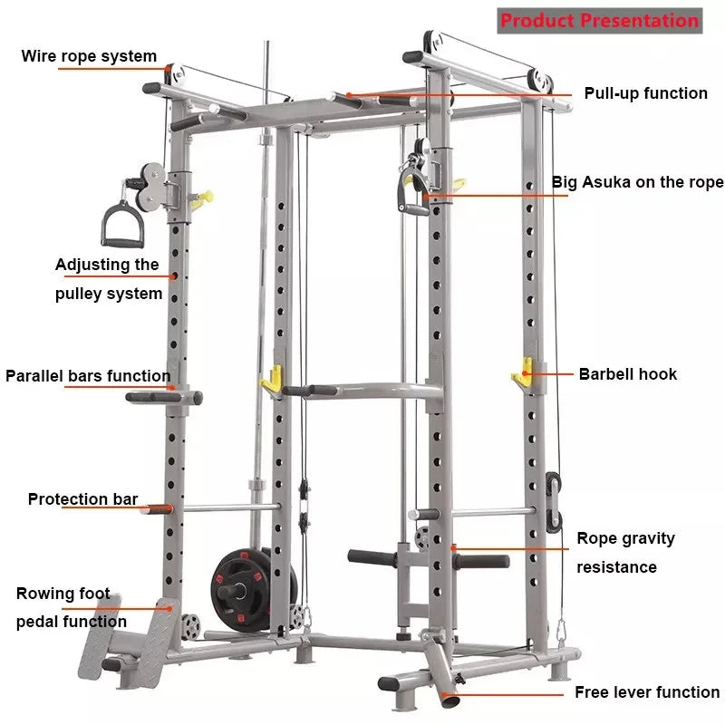 Heavy Duty Strength Trainer Power Cage Weights Workout - GilloServ
