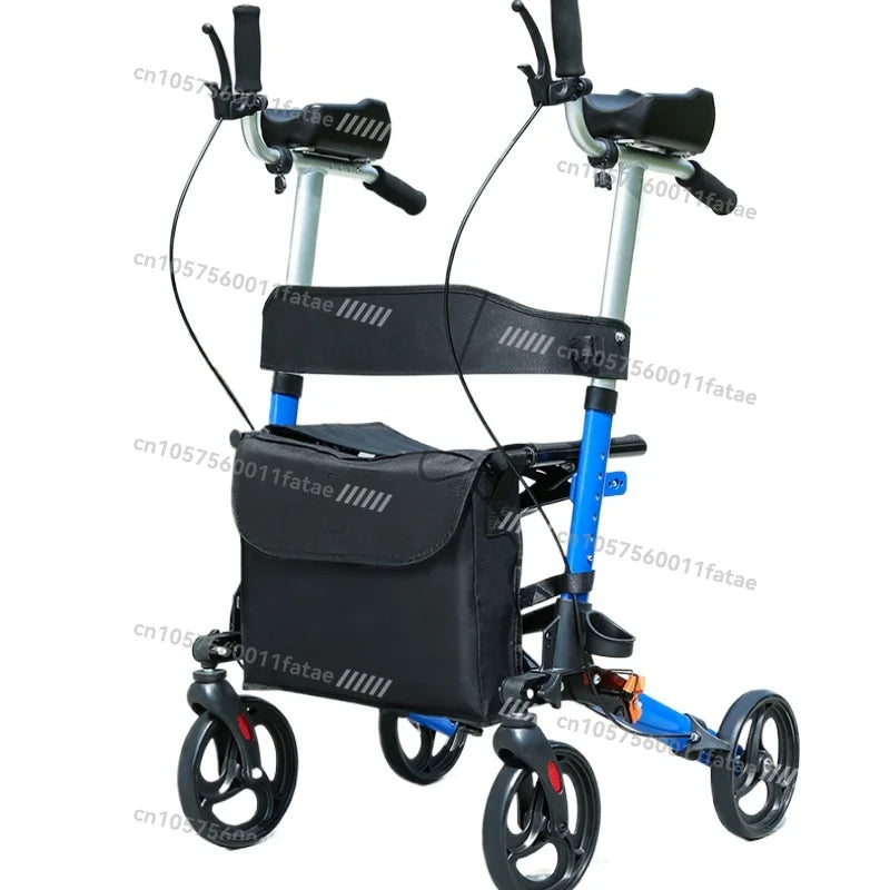 Portable Assistive Walking Support Rollator，Foldable Walker with Seat & Adjustable Height - GilloServ