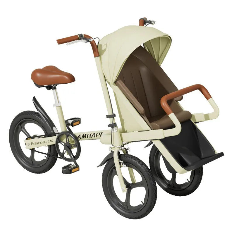 Mother And Baby Tricycle For Outdoor Cycling And Baby Transportation - GilloServ
