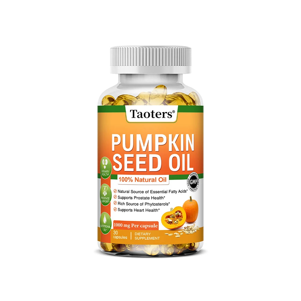 Pumpkin Seed Oil - Supports Prostate Health and Hair Growth, Enhances Brain Function, Urinary Tract Support - 120 Capsules - GilloServ