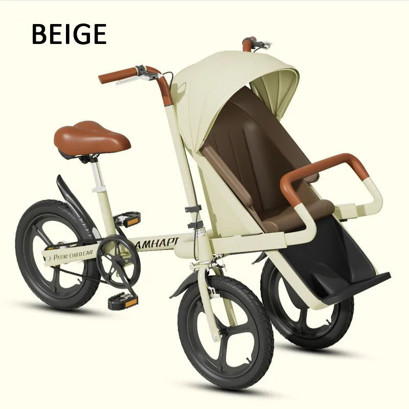 Mother And Baby Tricycle For Outdoor Cycling And Baby Transportation - GilloServ