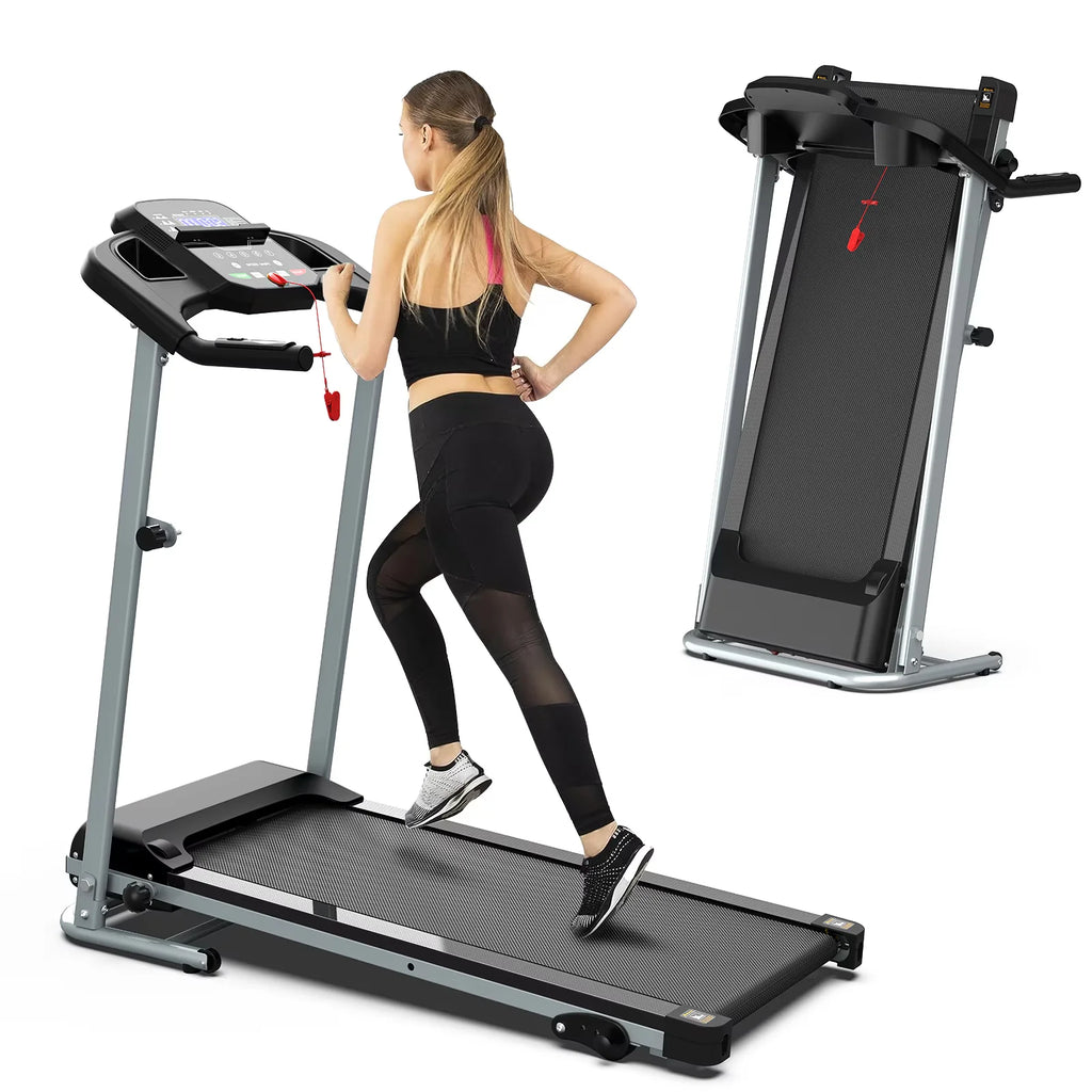 Home Folding Treadmill Portable Electric Fitness Equipment Pulse Sensor Curve Design Maximum 120kg - GilloServ